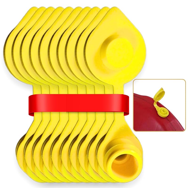 Kit de tampas de respiro para galão de combustível Mr. Yellow Cap, plástico amarelo, compatível com galões de 3,8 a 22,7 L, MYCYVENT10, 10 unidades
