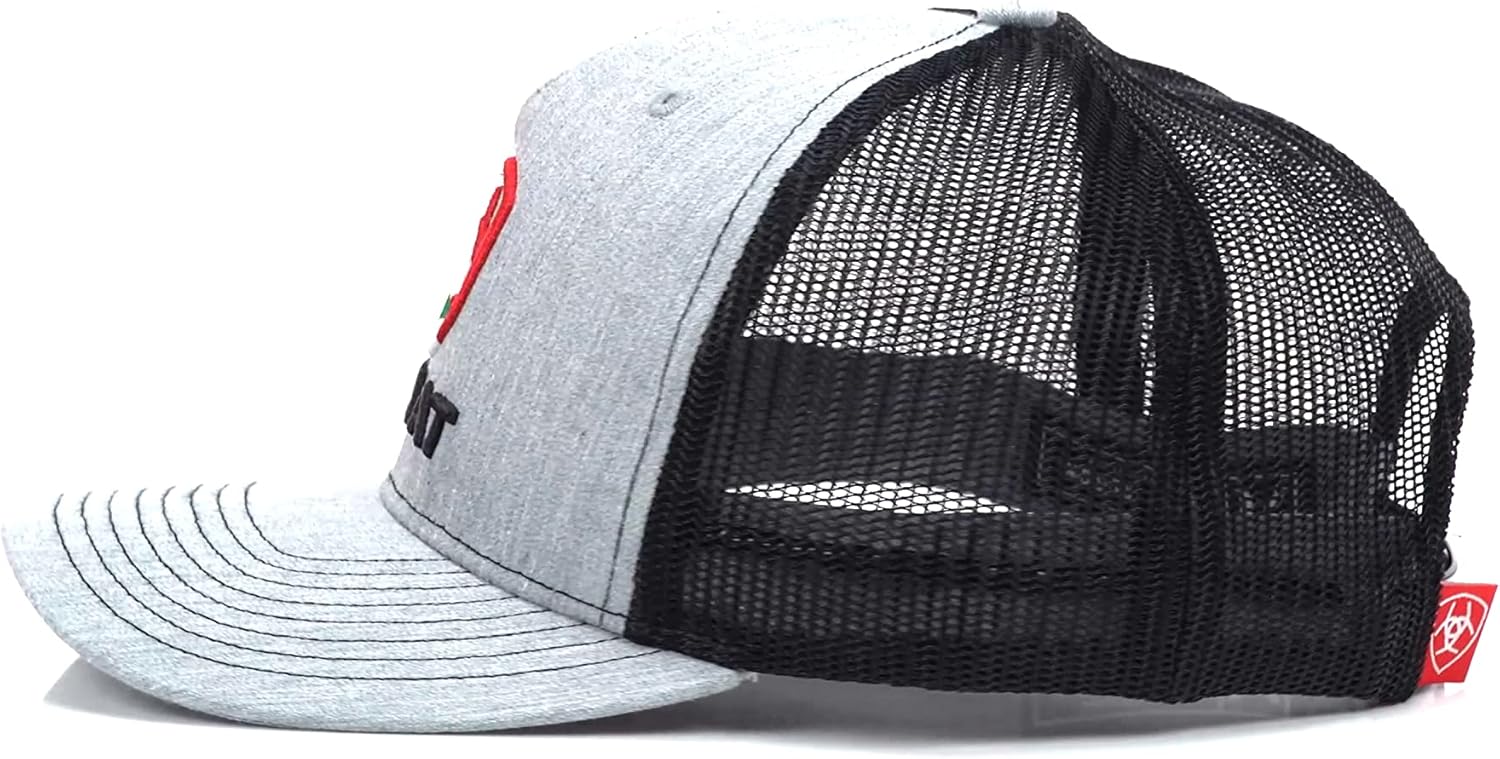 ARIAT Men's R112 Cap, Mexican Flag, Grey, Black Mesh Back, Snapback