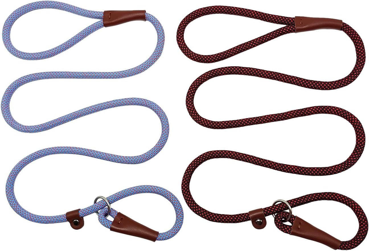 SEPXUFORE 2Pack Slip Lead Dog Leash 5FT, Strong Nylon