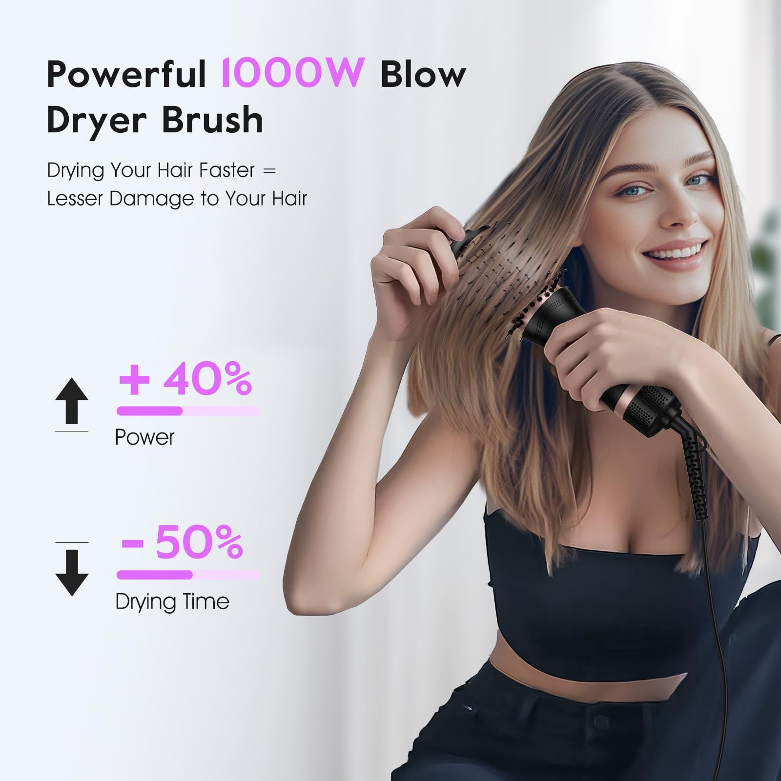 slopehill Mini Dual Voltage Hot Air Brush Hair Dryer