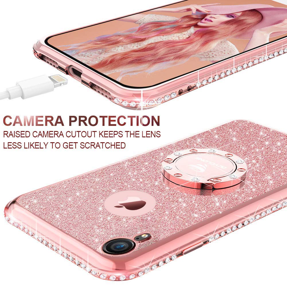 Amazon.co.jp: OCYCLONE キラキラ iPhone XR ケース [ストラップ +