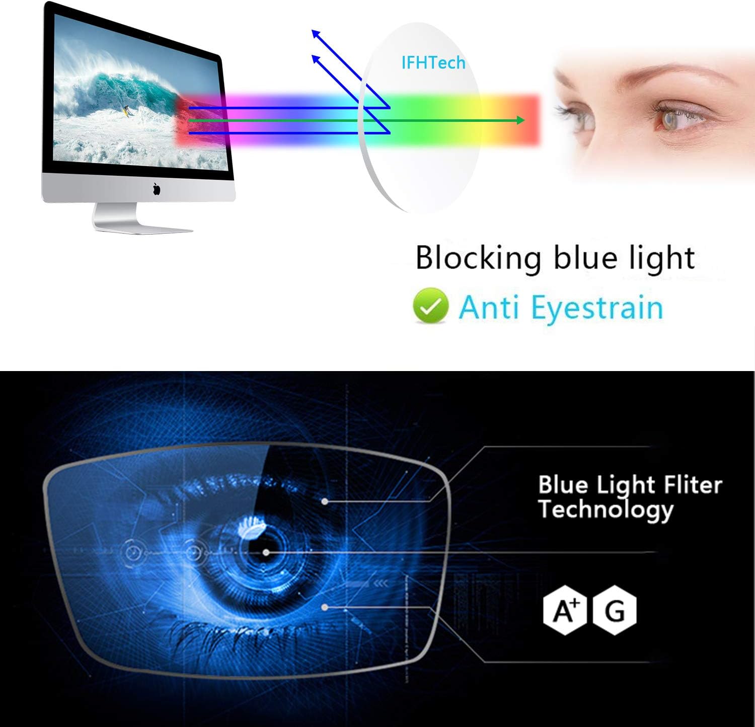 Blue Light Blocking Glasses,Vintage Nails Round Minimize Digital Headache Anti Eyestrain (Dark Brown)