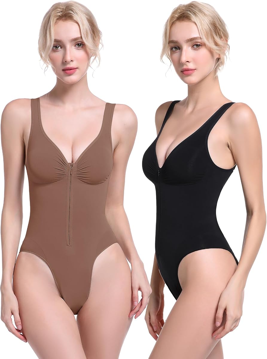 Women's Shapwear Bodysuit Tummy Control Full Body Shaper | Deep V Neck,Sleeveless,Backless,Going Out,Body Suits Tops