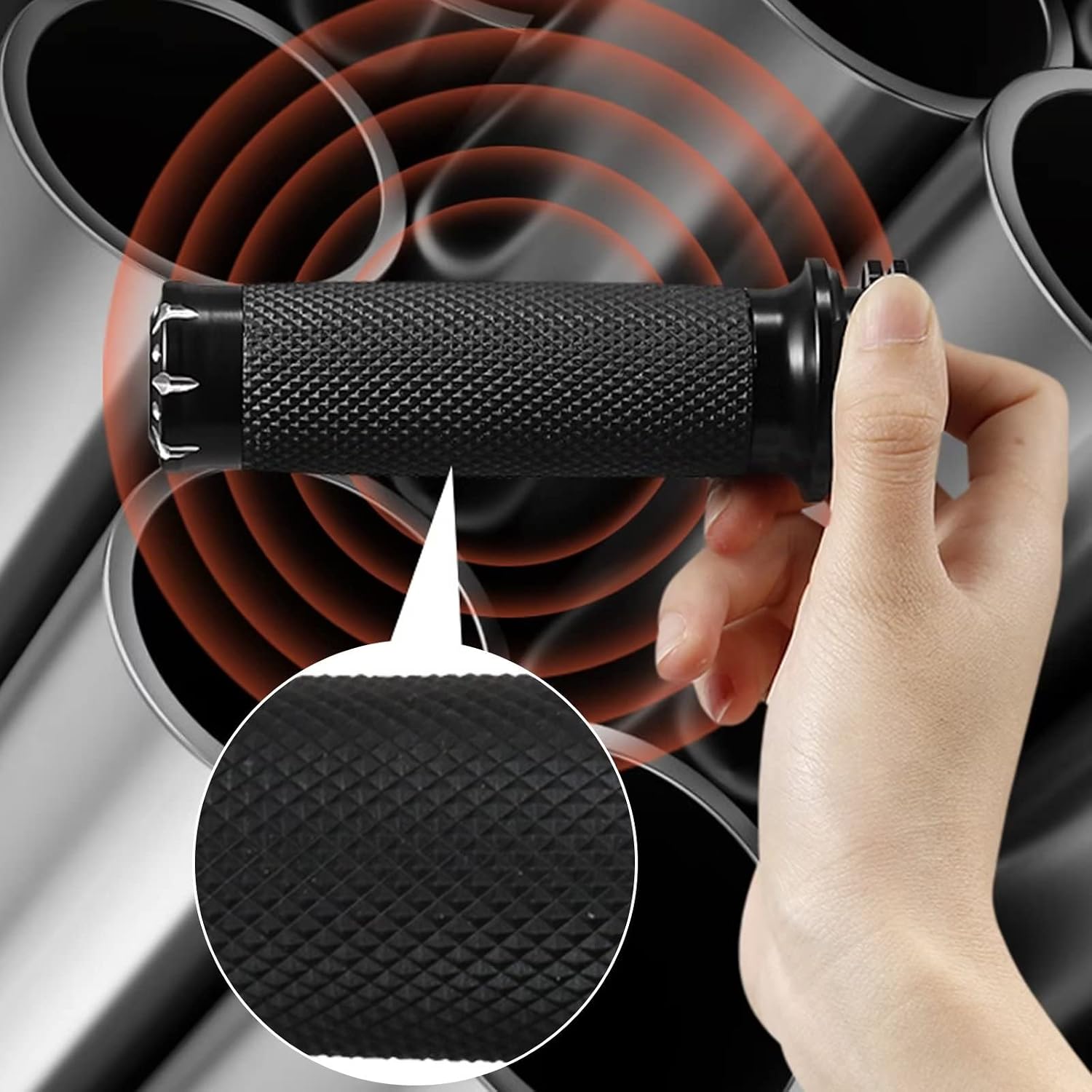 1 Inch Black Handle Bar Hand Grips Compatible for Sportster 883/1200 / 48 1996-2021