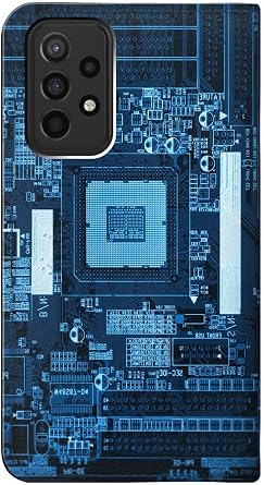 RW1814 CPU Motherboard PU Leather Flip Case Cover for Samsung Galaxy A52s 5G