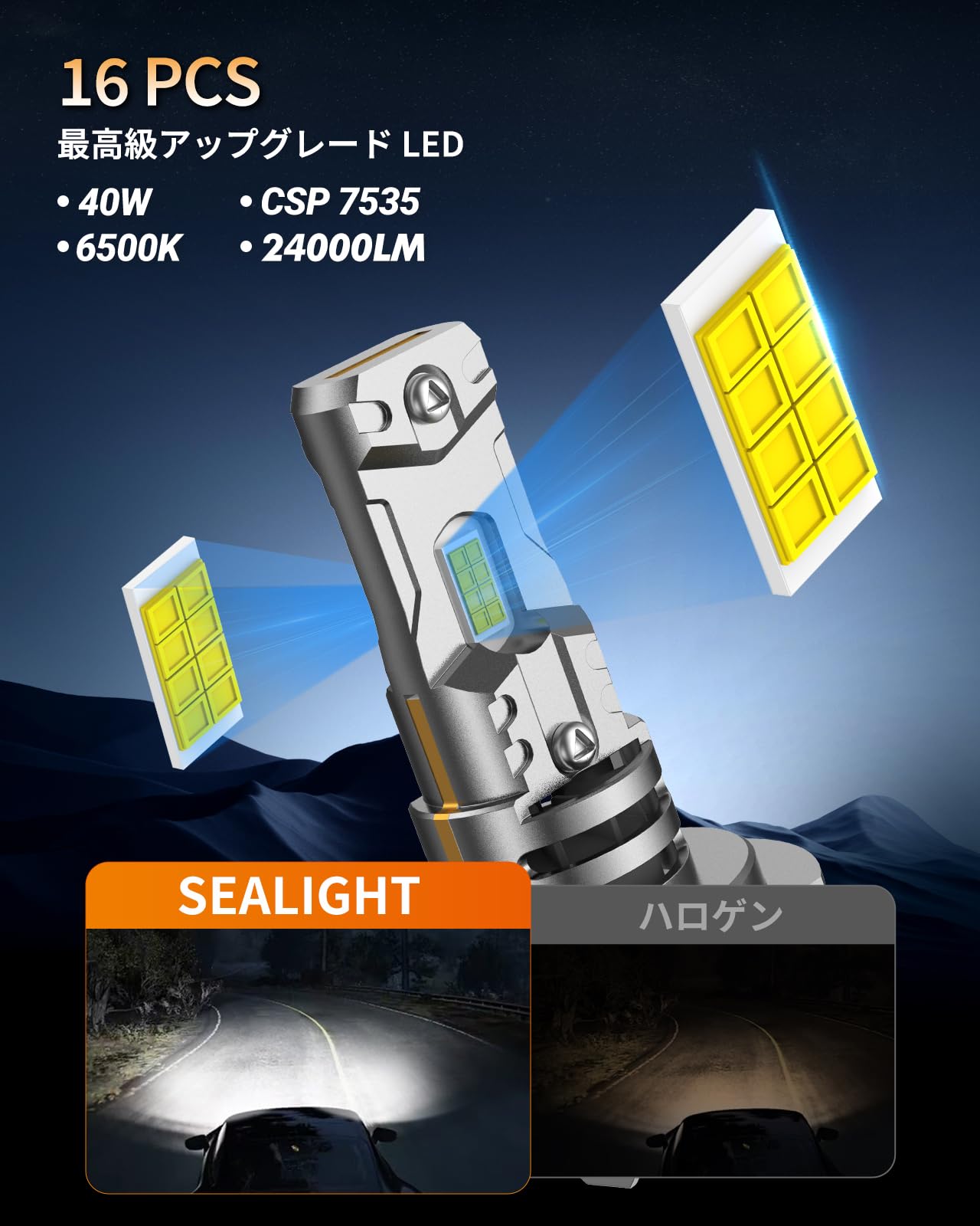 Amazon | SEALIGHT H7 LEDヘッドライト最新7535 CSP！【36000LM・40W