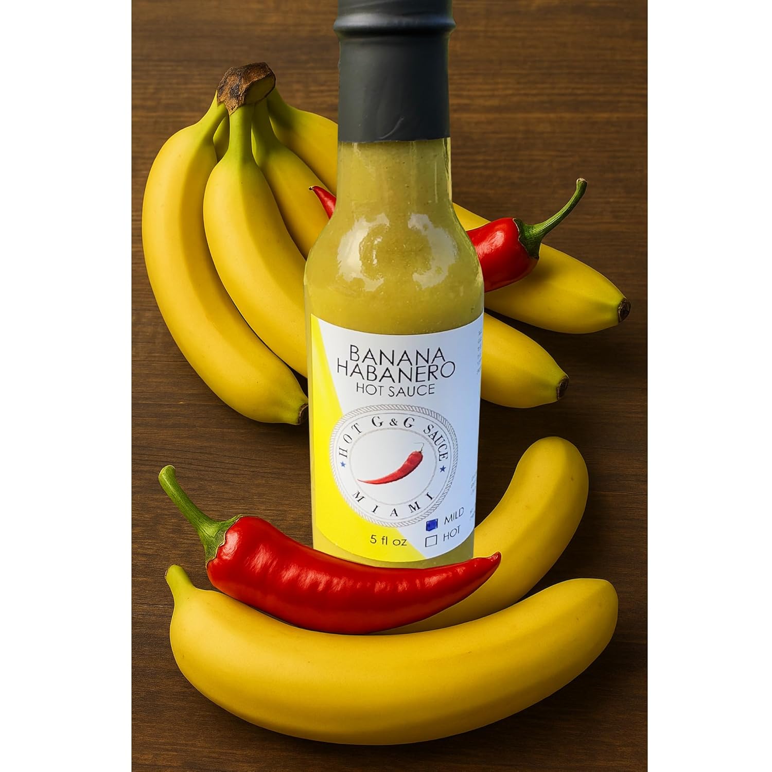 G&G Hot Sauce Tropical Fruit Pack – 3 Flavors: (Mango, Banana, Passion Fruit) with Habanero – Vegan, Artisan Recipes – Gourmet Gift Set – 5 fl oz Bottles x 3 – HOT