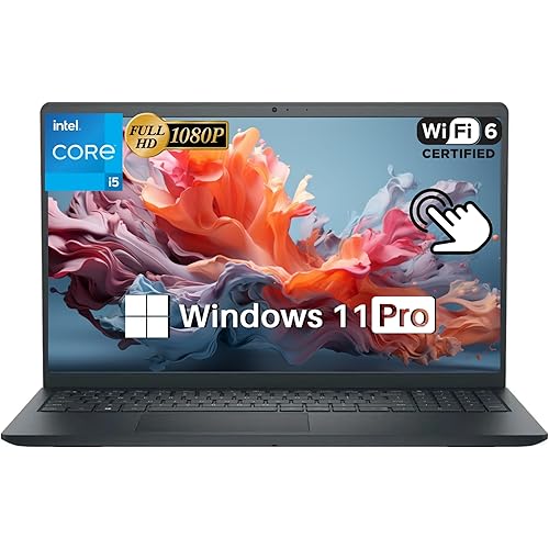 Dell 15 Touchscreen Laptop, Intel 10-Core i5-1235U, 16GB RAM, 512GB SSD, 15.6" 1080p Display, Windows 11 Pro, WiFi 6, Numeric Keyboard