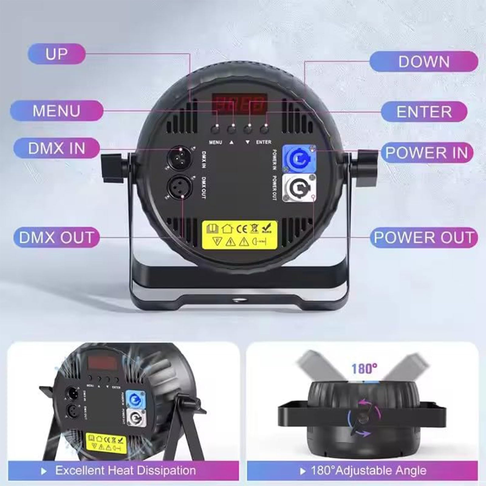 Lampa Sceniczna Led 7*30W, Reflektor Sceniczny Led 4 W 1 Z Dmx512, Sterowanie 4/8 Kanałami I 4 Trybami Sterowania, Oświetlenie Dyskotekowe Na Imprezy, Dj, Wesele, Klub, Koncert, Pokazy Barowe 7*30W