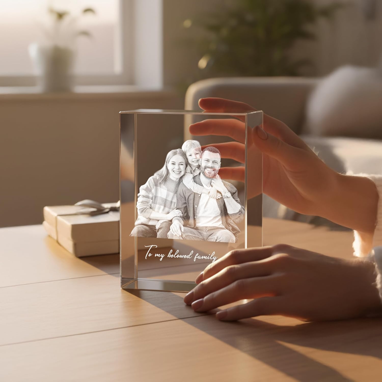 Lily's Atelier Custom 3D Ultrasound Crystal Picture Frame, First Time Mom Gifts, Personalized Ultrasound Photo Crystal for Baby Announcements, Custom Baby Sonogram Photo, Heart