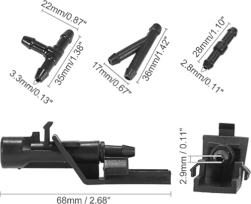 Miniatura 6 de ACROPIX Boquillas para limpiaparabrisas delantero para Honda CRV con conector de manguera, paquete de 5, color negro