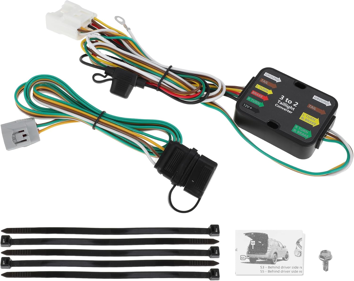 4 Pin Trailer Wiring Harness 56480/118827 Towing Hitch Wiring Kit for Toyota Highlander 2020 2021 2022 2023 2024 Connector Towing Harness Converter