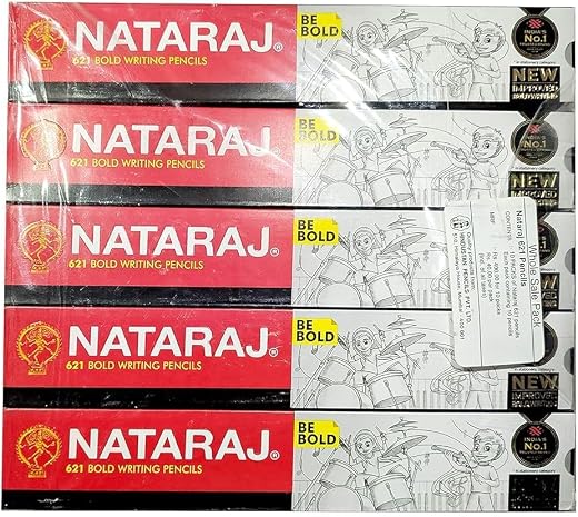 NATRAJ 621 Pencils – Extra Dark Writing Pencils | Superior Graphite, Smooth Writing &amp; Long-Lasting Performance | Pack of 4...