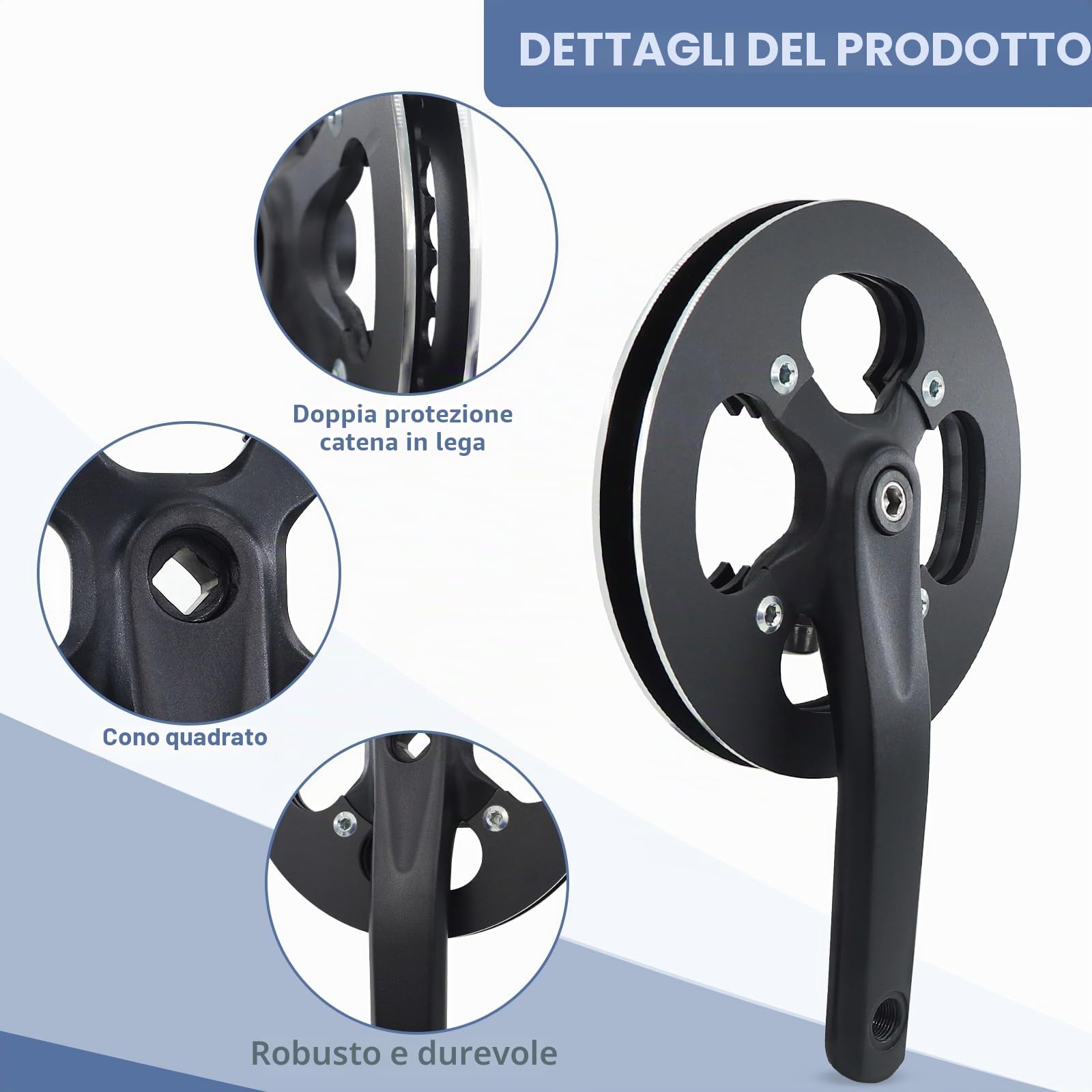 MEGHNA Guarnitura a manovella, doppia lama | 46T 48T 52T | filettatura CNC | per cassette 9/10/11/12 volte | acciaio al carbonio e alluminio | bici da strada, Gravel, Urban (42T)