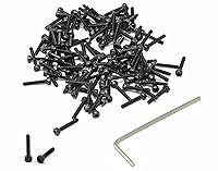 Vista 101 de iexcell Juego de 50 tornillos M4 x 20/25/30/35/40 de acero de aleación de grado 12.9, acabado de óxido negro