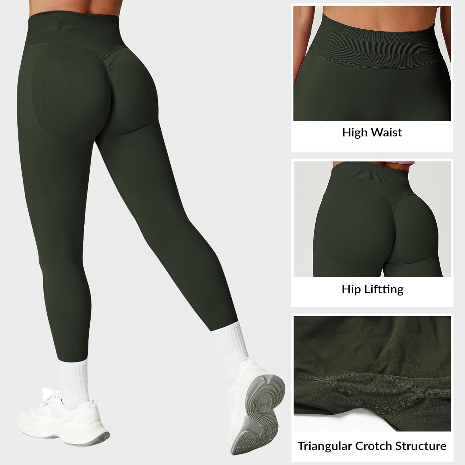 Scrunch Butt Lifting Leggings for Women Impact Gym Seamless Workout Leggings Tummy Control Yoga Pants - Image 3