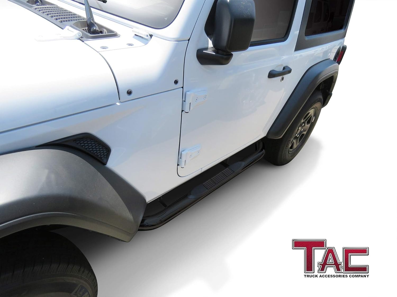 TAC Side Steps Running Boards Fit 2018-2024 Jeep Wrangler JL 2 Door 3" Black Side Bars Step Rails Nerf Bars Off Road Accessories(2pcs)