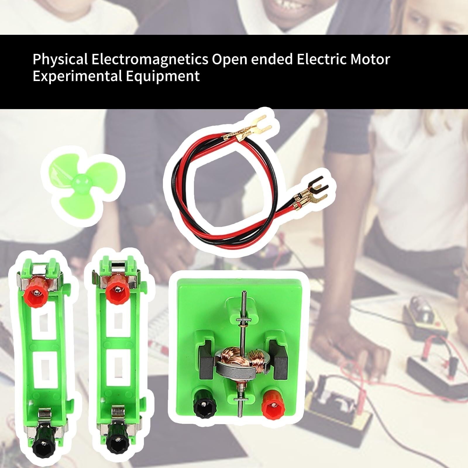 Physik-Experimentiermotor mit abnehmbarem Lüfter. Elektromagnetische Experimentierkomponenten für den Physikunterricht zur Demonstration