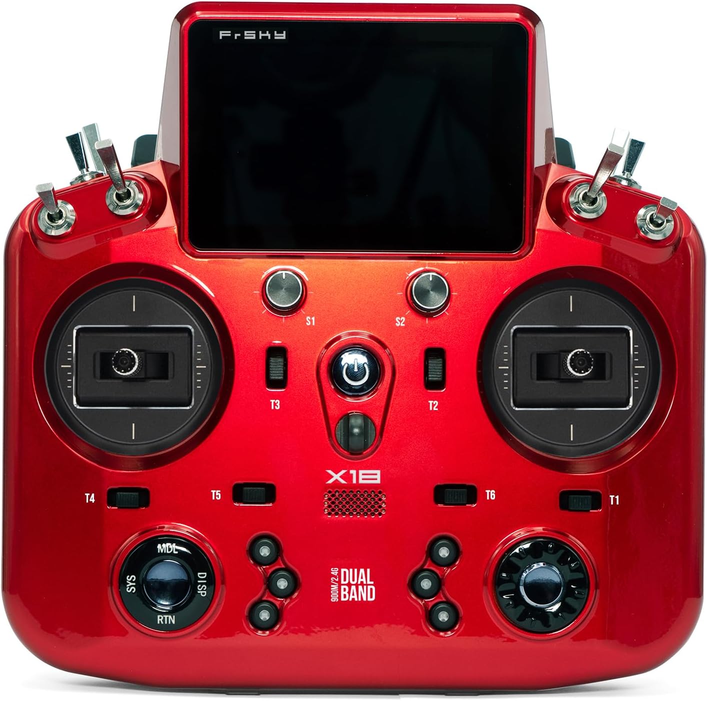 FrSky Tandem X18 Dual-Band Radio Transmitter, Built-in TD 900M/2.4G Internal RF Module, ETHOS System with Color Touch-Screen, High-Precision Hall Sensor Gimbals 24CH RC Controller for Drone FPV