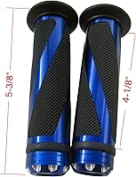Vista 3 de Puños de gel para manillar azul con tapas de extremo azules compatibles con Kawasaki Z125 Pro