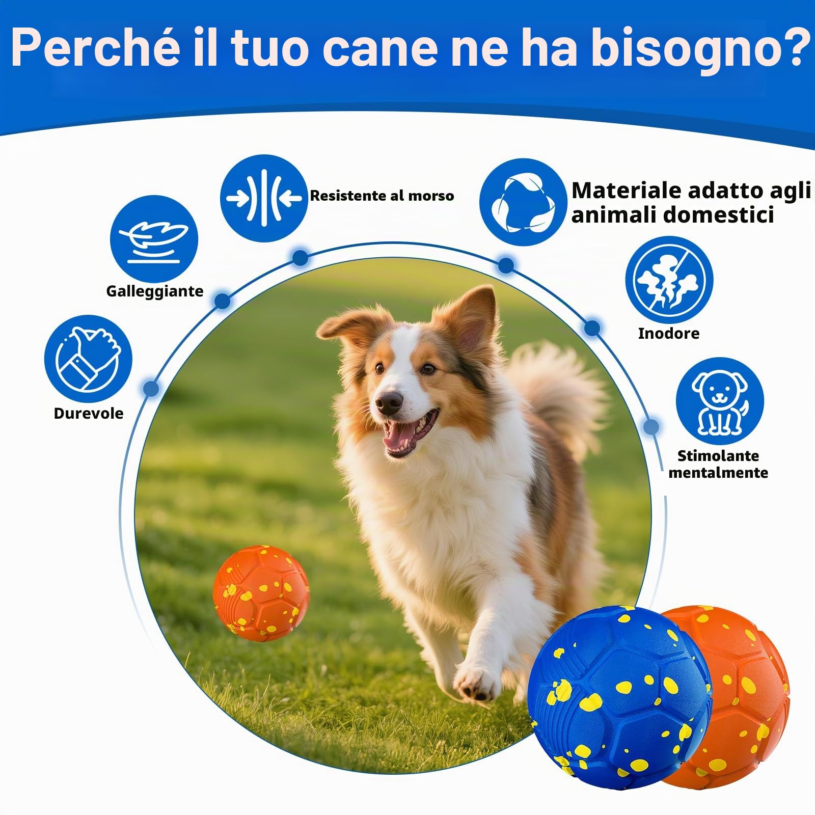 Palle per Cani Giocattolo Intelligente Interattivo con 3 Modalità di Gioco Impermeabile,Ricaricabile, per Cuccioli Cani di Taglia Media e Grande Giocattolo Elettrico Indistruttibile