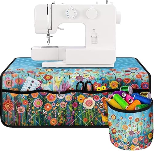 Miniatura 163 de Tapetes para máquina de coser de girasol y colibrí para mesa con bolsillos, para máquinas de coser de Acción de Gracias, alfombrillas para reducir