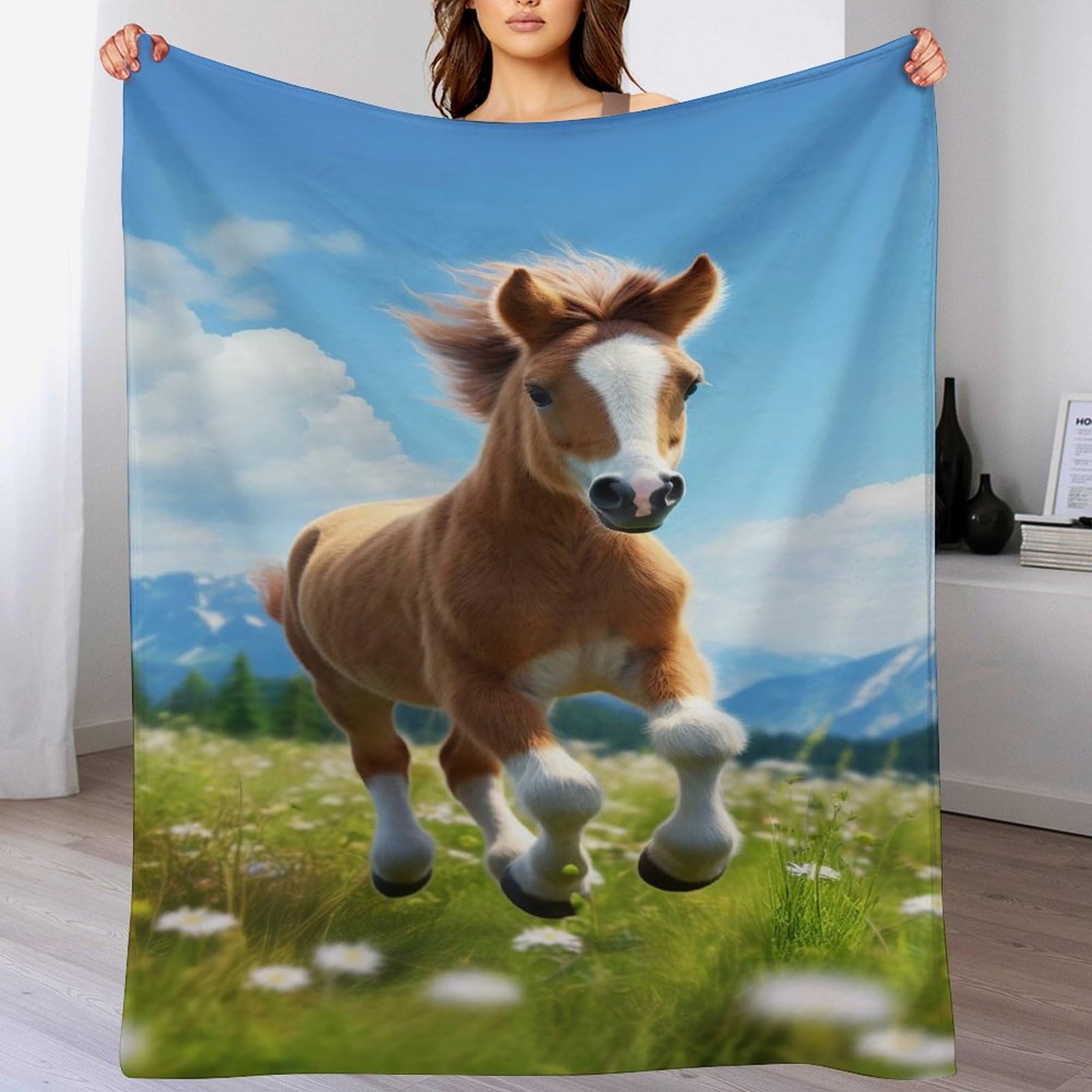 Couvertures polaires en cheval de 180x200cm en flannel légère