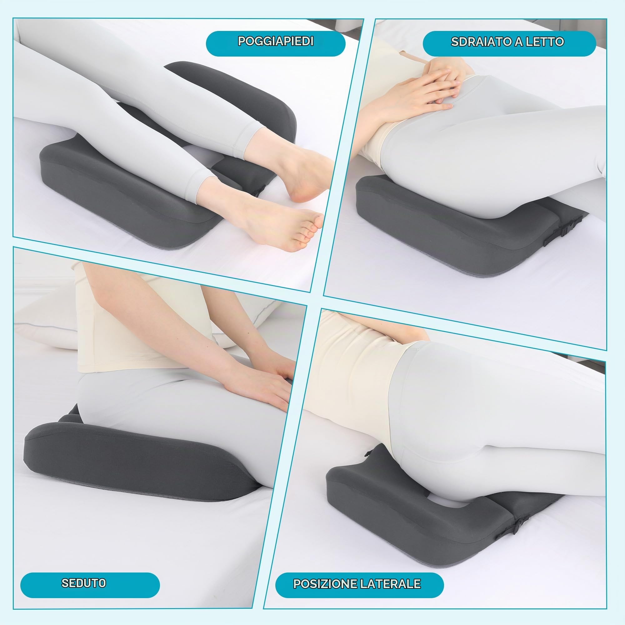 Cuscino a forma di T per piaghe da decubito a livello di glutei, cuscino in memory foam per alleviare la pressione delle piaghe da decubito, cuscino per dormire e sedersi