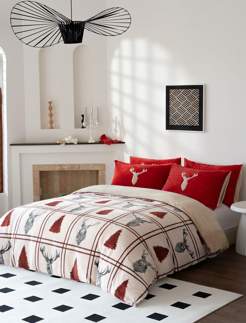Kampala Hill Stag Teddy Fleece Duvet Cover Set from B&Q