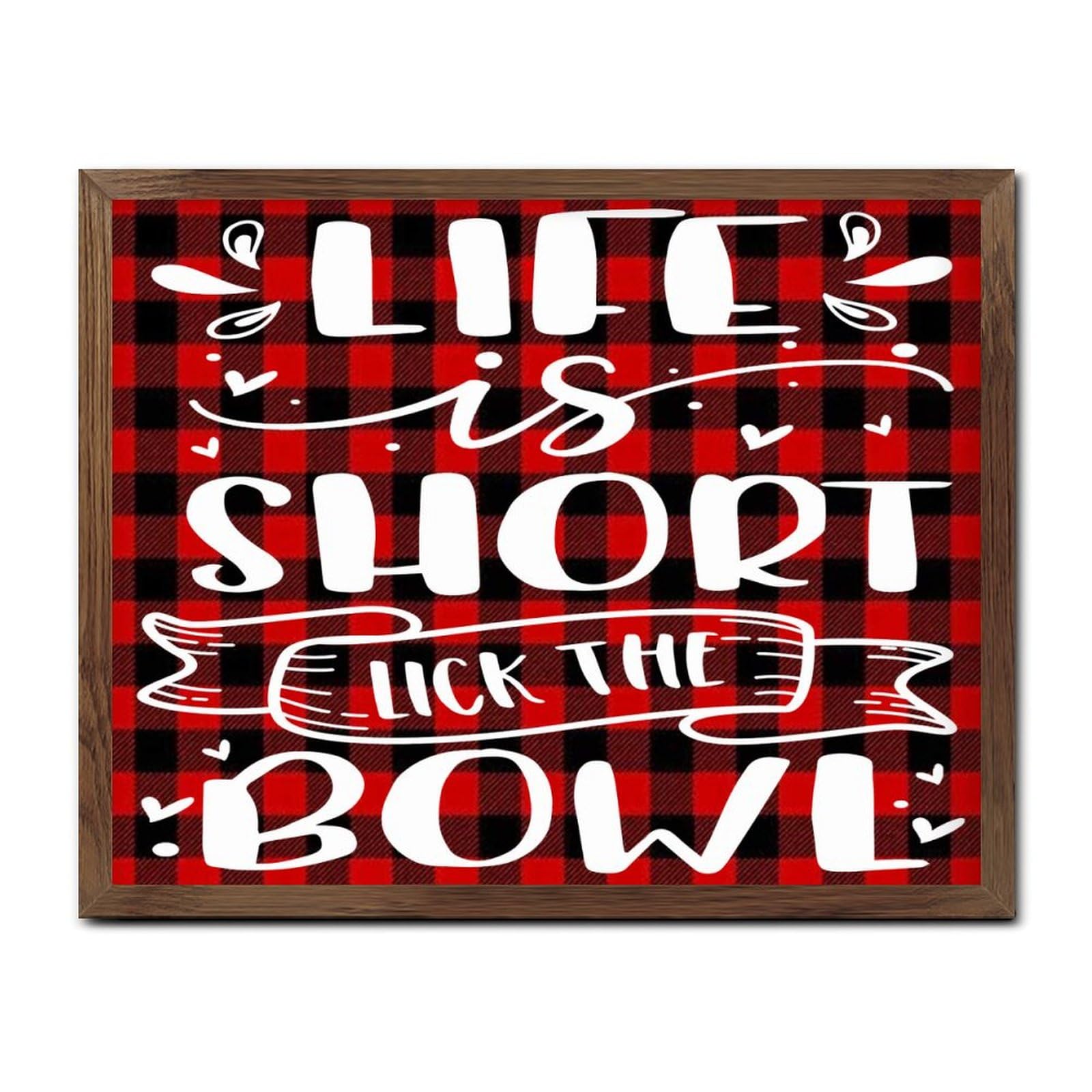 Panneau mural en bois vieilli Life Is Short 40x50 cm pour décoration de chalet