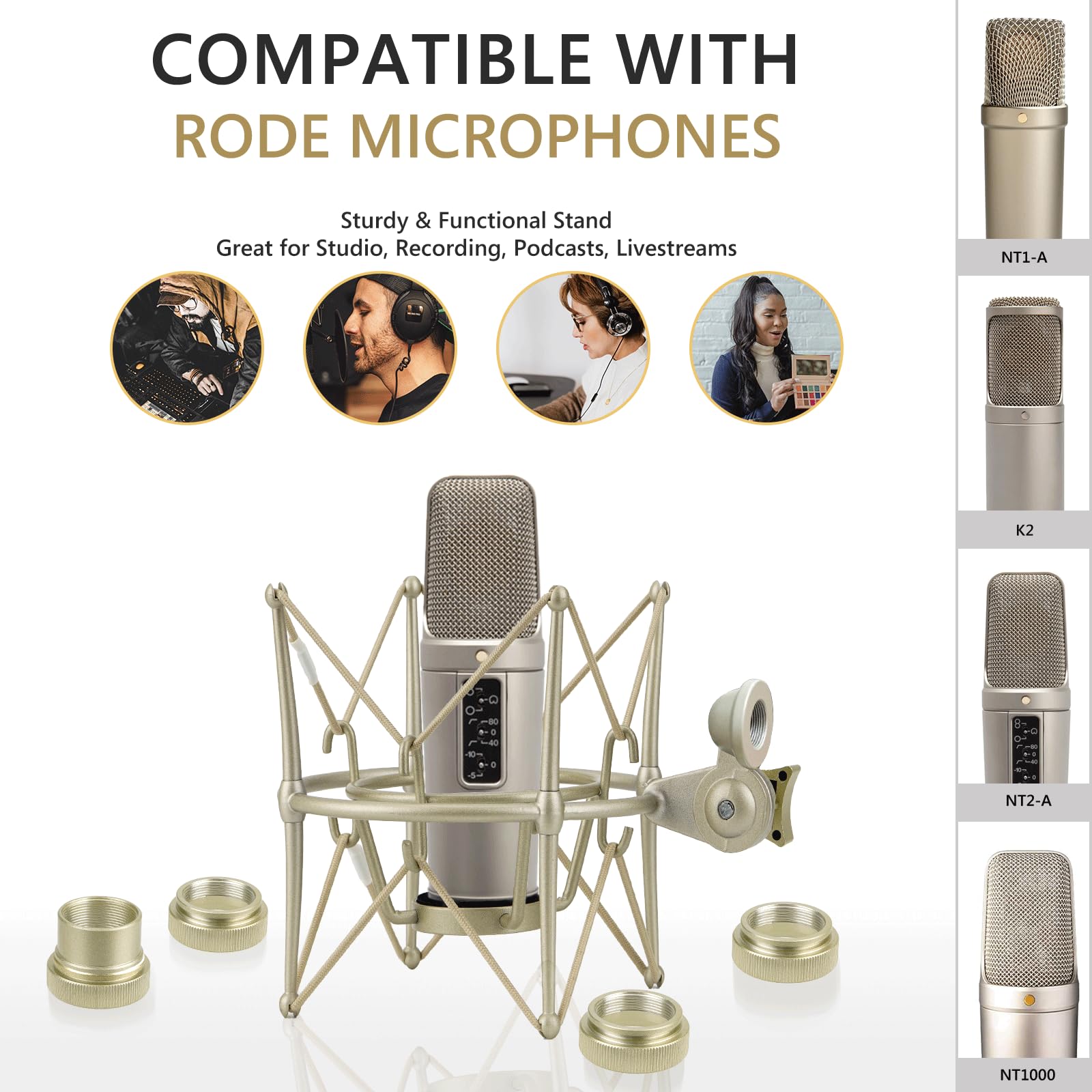 Amazon.com: GEEKRIA for Creators Microphone Shock Mount Compatible