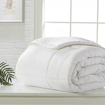 ORGANIC TEXTILES Organic Down Alternative Comforter, Eco-Friendly, Non-Toxic White (Queen, Light Fill)