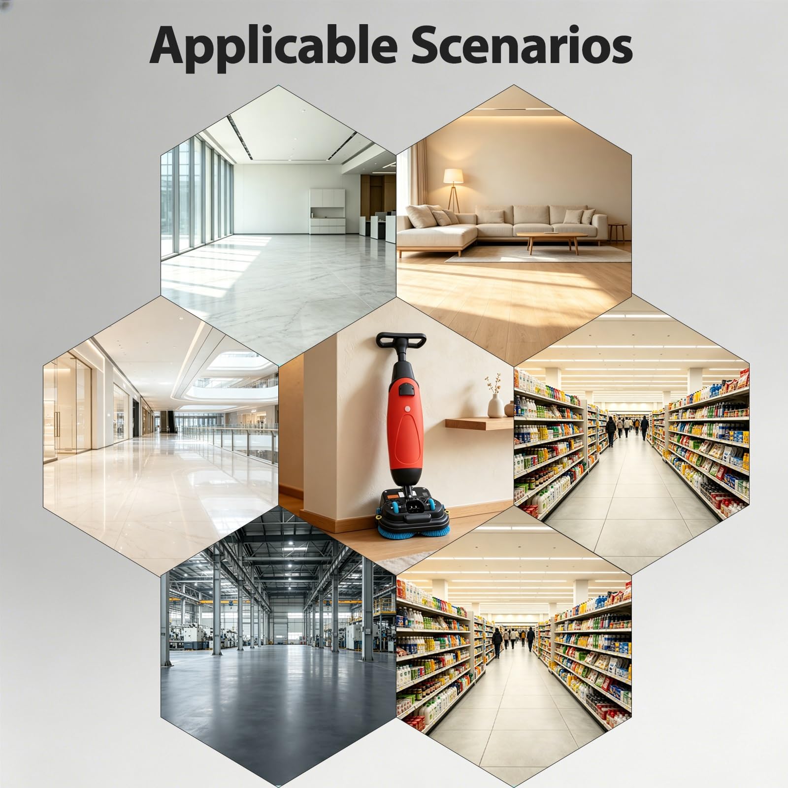 Fregadora De Suelos Comercial Ligera, Fregadora De Suelos Autopropulsada, Autonomía 120 Min, Funcionamiento Silencioso, para Pastelerías, Panaderías, Heladerías, Pubs | blanco