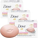 Dove Soap, Pink Beauty Bar 3-Pack (12 Soap Bars) - 3-in-1 Moisturizing Face, Body & Hand Soap, 3.17 Oz Ea