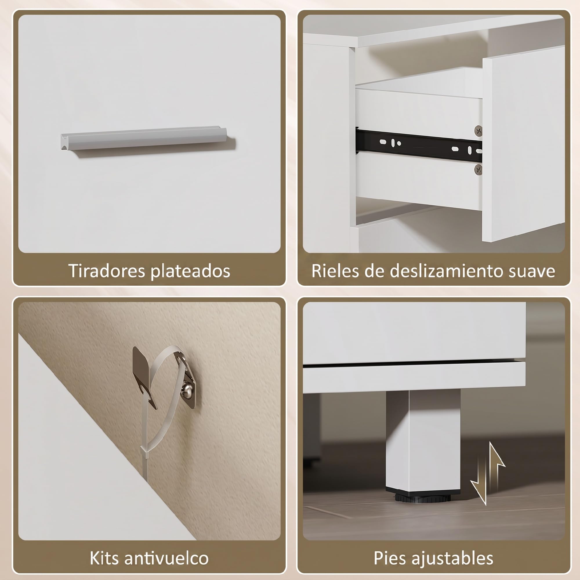 HOMCOM Mueble Bajo Lavabo, Mueble de Baño con 2 Cajones, Armario de Baño de Pie, Estilo Moderno, para Lavabo sin Pedestal, 80x30x60 cm, Blanco