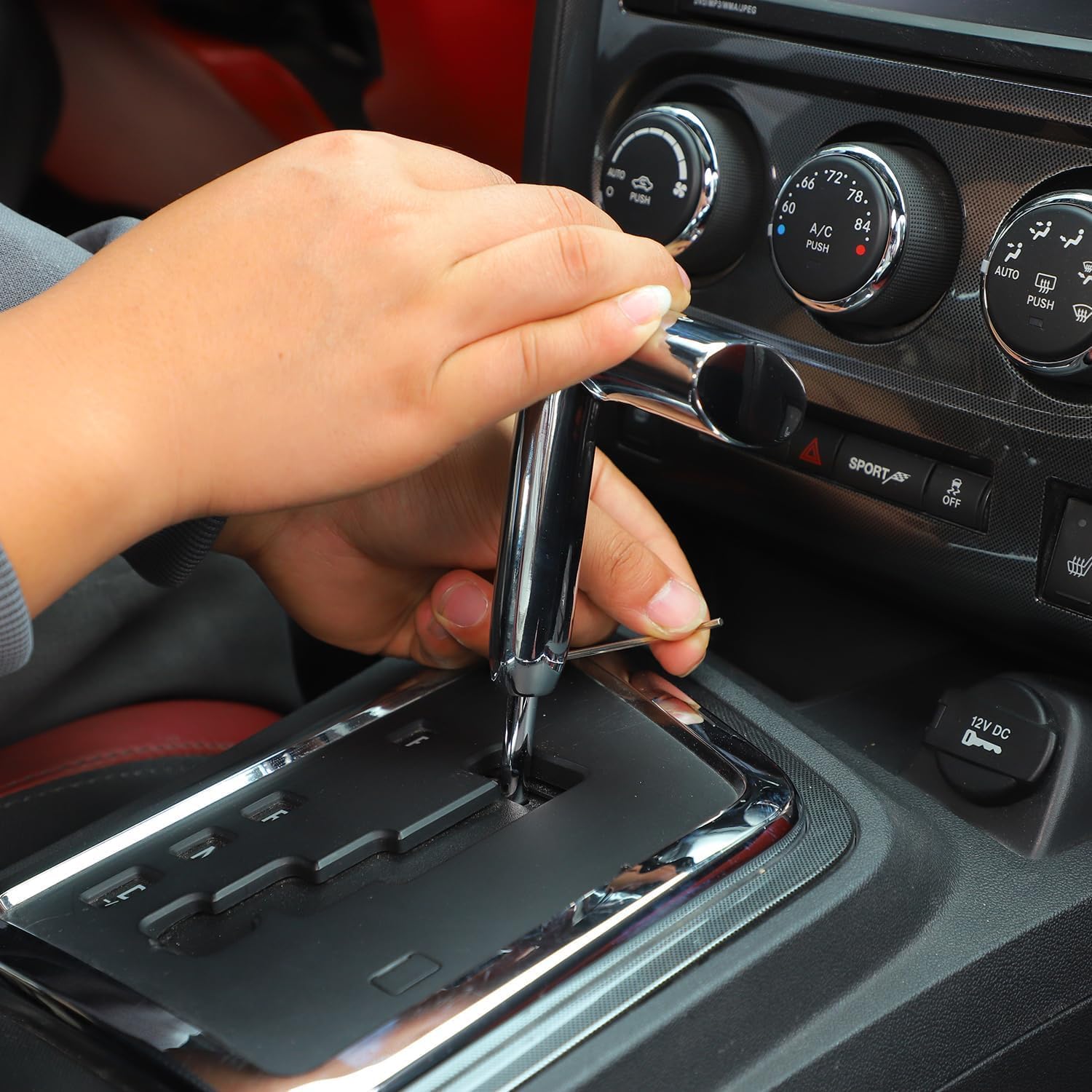 Gałka zmiany biegów z uchwytem T kompatybilna z Dodge Charger Challenger Jeep Compass Wrangler JK 2011-2017