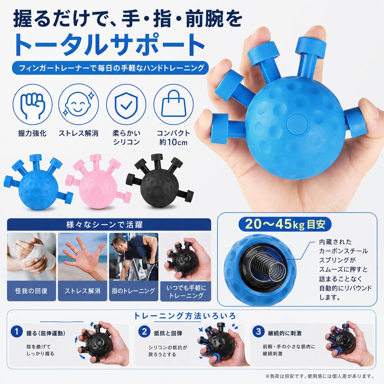 Amazon | 握力 トレーニング 指グリップ強化器 2025強化版 前腕 筋トレ