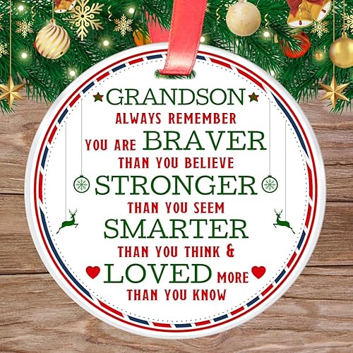 Miniatura 3 de Elegant Chef Christmas Ornament for Grandson from Grandparents- Always Remember You are Braver Stronger Smarter- Motivational Inspirational Gift