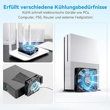 ELUTENG 140 mm USB Fan PC Fan with 3 Adjustable Speeds USB Fan 140 mm 5 V PC Fan Compatible with Computer/PS4/TV Box/AV Cabinet/Router