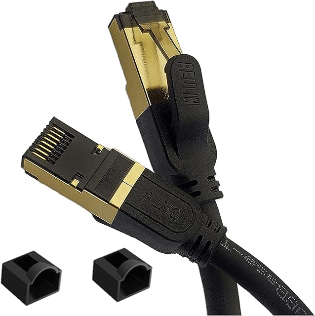 Reulin Ethernet Cable - Plug and Play, Cat8 LAN Cable, TP 40G RJ45 Network Cable To Link Modem Router Hub With Smart Tv, Ethernet Splitter, Gigabit Switch, Gaming, PS4-PS5, For Home and Office (1M)
