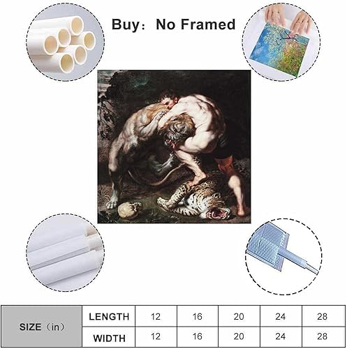 Miniatura 2 de Peter Paul Rubens Painter WorksPosterazzi Hercules Fighting The Nemean LionPóster Pintura sobre lienzo, arte de pared, impresión de pergaminos,