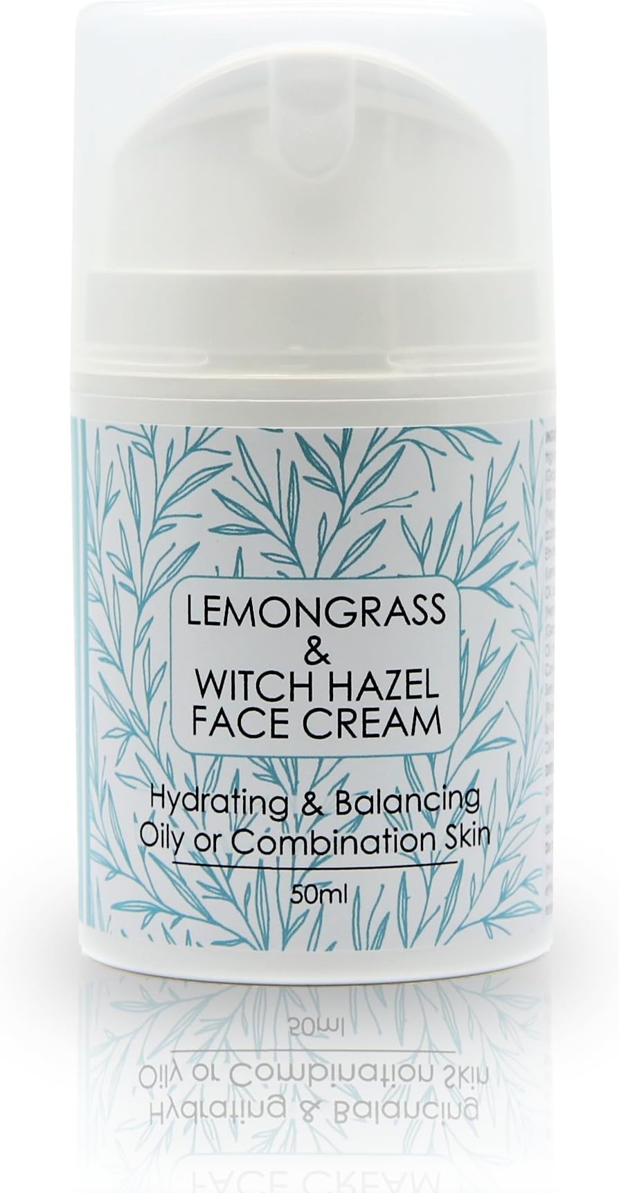 Lemongrass & Witch Hazel Face Cream for Oily or Combination Skin types, Hydrating and Balancing moisturiser 50ml