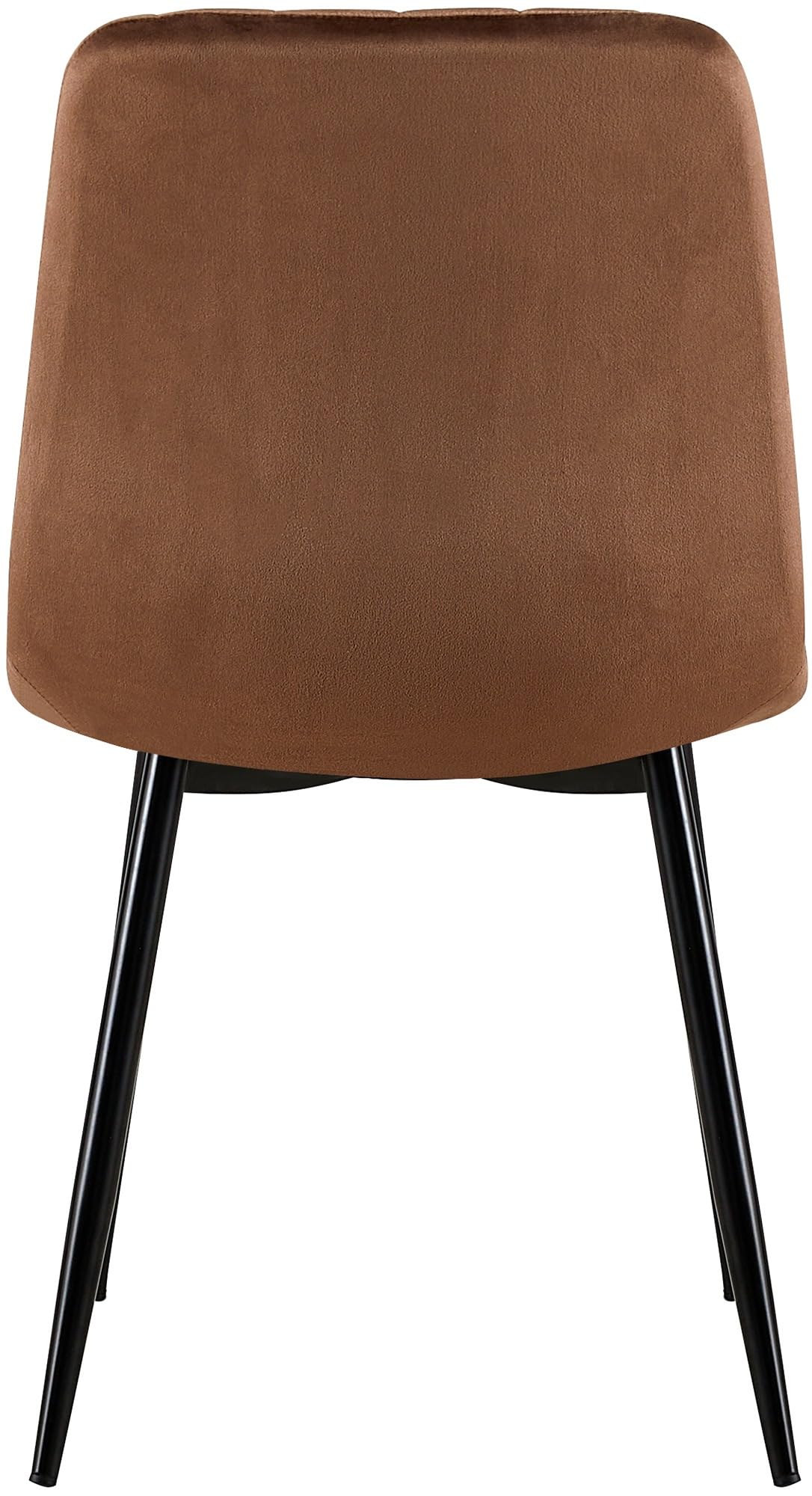 CLP Esszimmerstuhl gepolstert Dijon, mit Ziernähten & Bodenschonern, bequemer Polsterstuhl für Esszimmer & Küche, belastbar bis 150 kg Farbe braun Material Samt