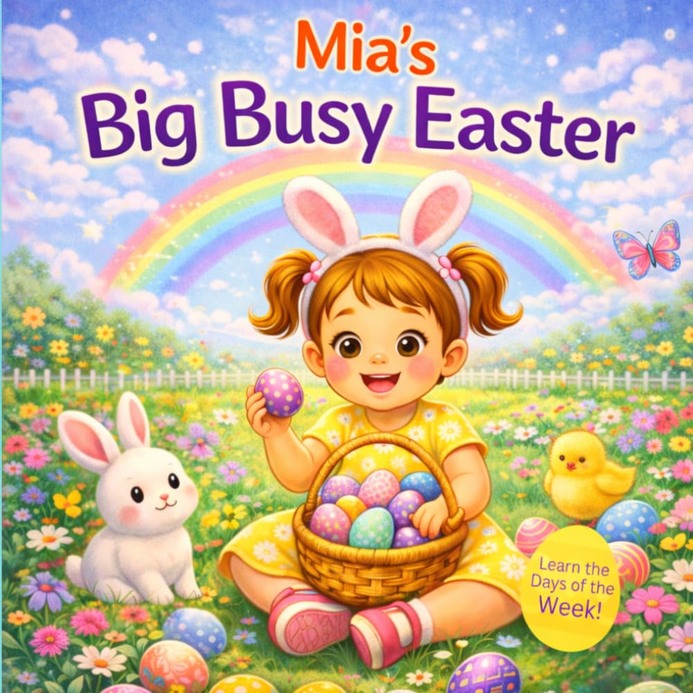 Mia’s Big Busy Easter: A Personalized Easter Book for Toddlers: Learn the Days of the Week! A Cute Easter Gift for Girls Named Mia – Fun Spring ... (Three Hearts Personalized Name Books (Mia))