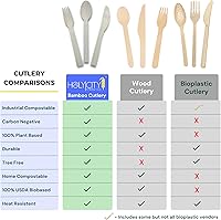 Vista 9 de Tenedores de bambú 250 unidades 6.7 pulgadas Utensilios biodegradables Compostables y sin plástico Ideal para la industria de servicios