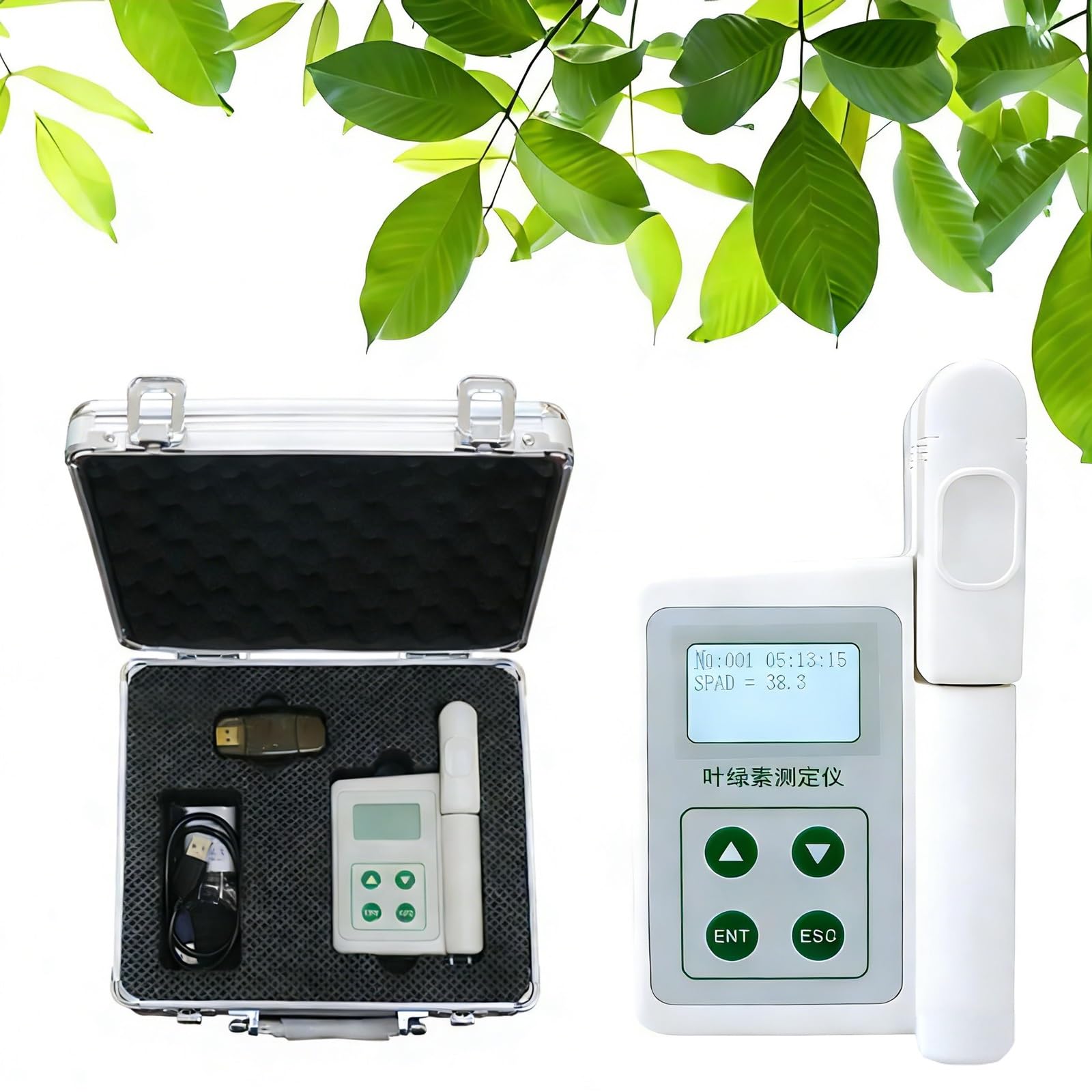 Compteur de chlorophylle portable SPA pour détection de feuilles avec batterie USB