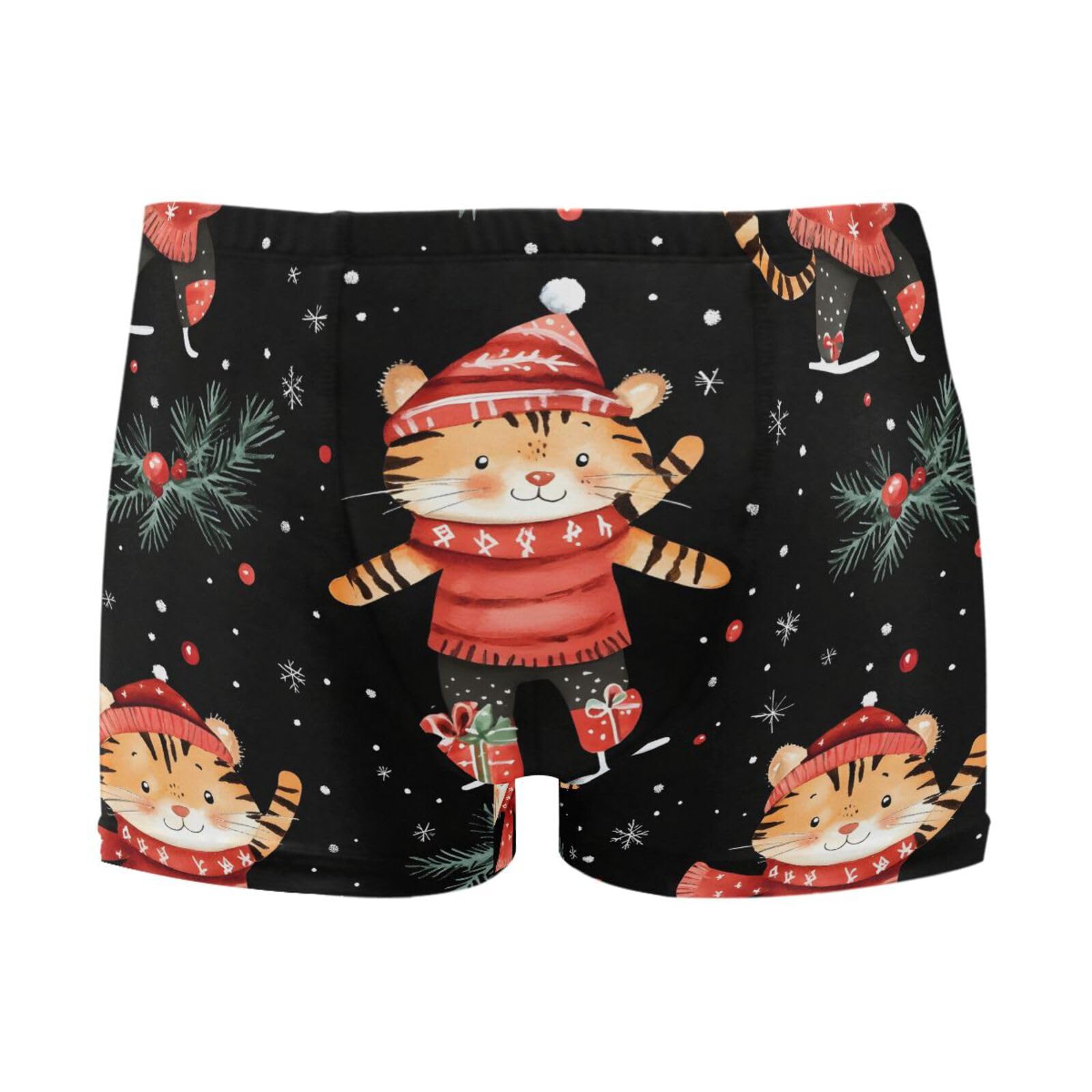 UMIRIKO Cute Tiger Christmas Mens Swim Trunks Swimwear Bathing Suit Swim Brief Square Leg Board Short S-3XL 202b8116