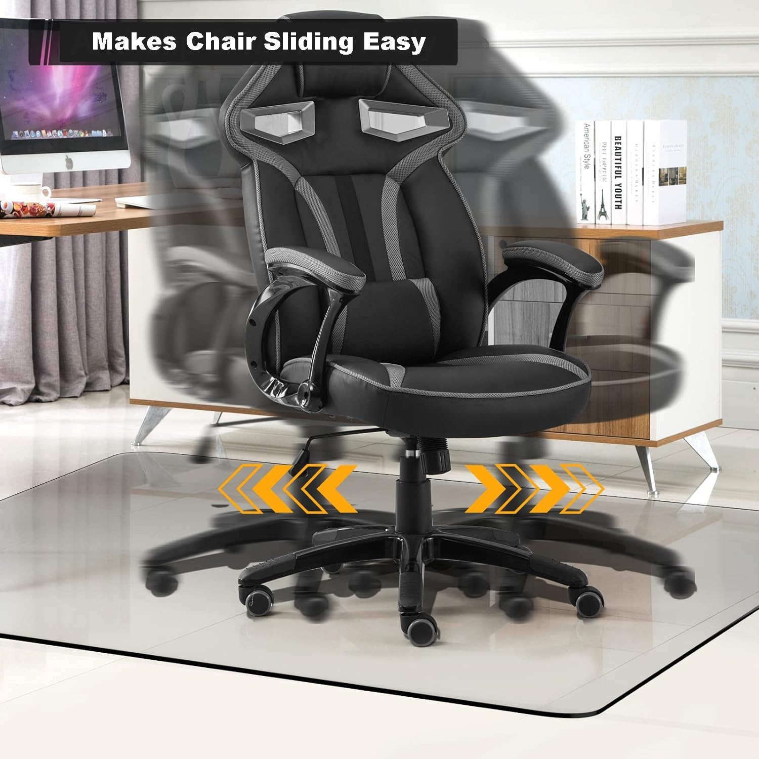 Tapis de Bureau Transparent, Tapis de Sol à Bords Ronds en PVC imperméable et résistant à la Chaleur 40x100 50x80 60x130 70x140 80x160 90x180 cm Tapis de Chaise de Bureau (Size : 100x120cm)