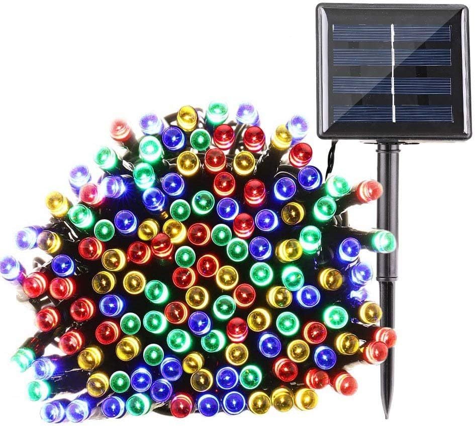 Qedertek Solar String Lights 72ft 200 LED Fairy Christmas Lights, 8 Modes Ambiance Lighting for Outdoor, Patio, Lawn, Landscape, Garden, Home, Wedding (Multi-Color)