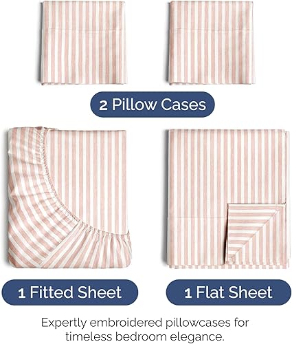 Vista 2 de Juego de sábanas de 4 piezas tamaño king, extrasuaves, transpirables y refrescantes con esquinas profundas, sábanas de fácil ajuste y sin arrugas